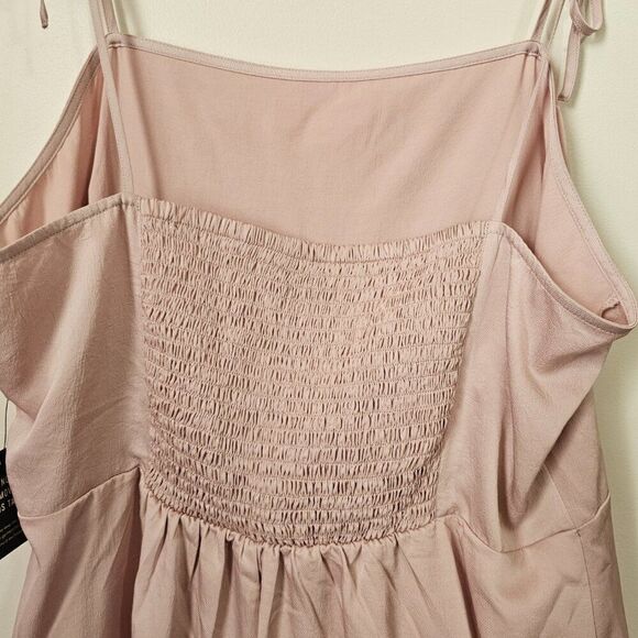 NWT EXPRESS LIGHT PINK TIE SHOULDER TANK DRESS TIERED RUFFLED HEM SIZE XL - Picture 5 of 16